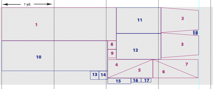 Cutting layout for smock and shirt together