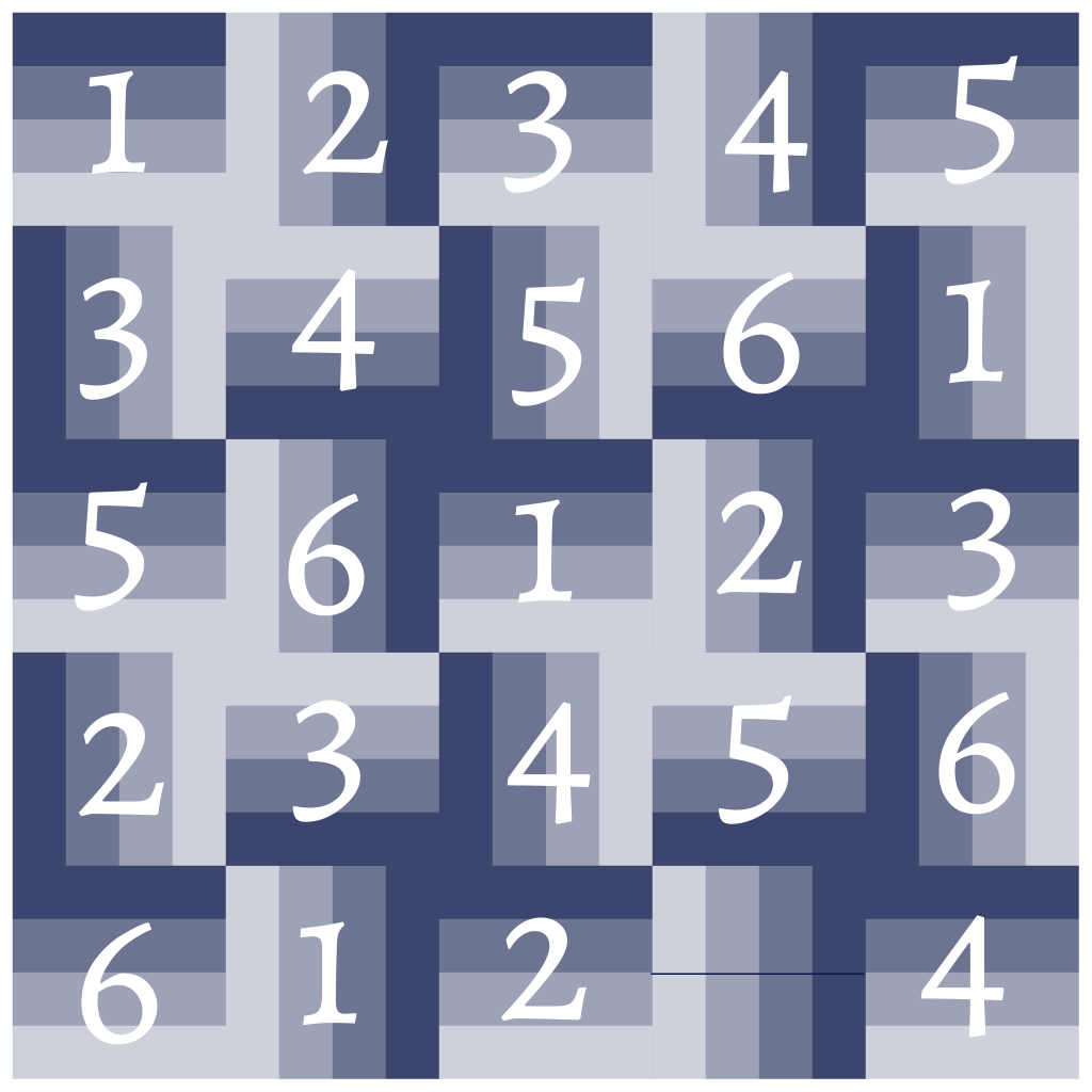 Railfence Blueprint block layout