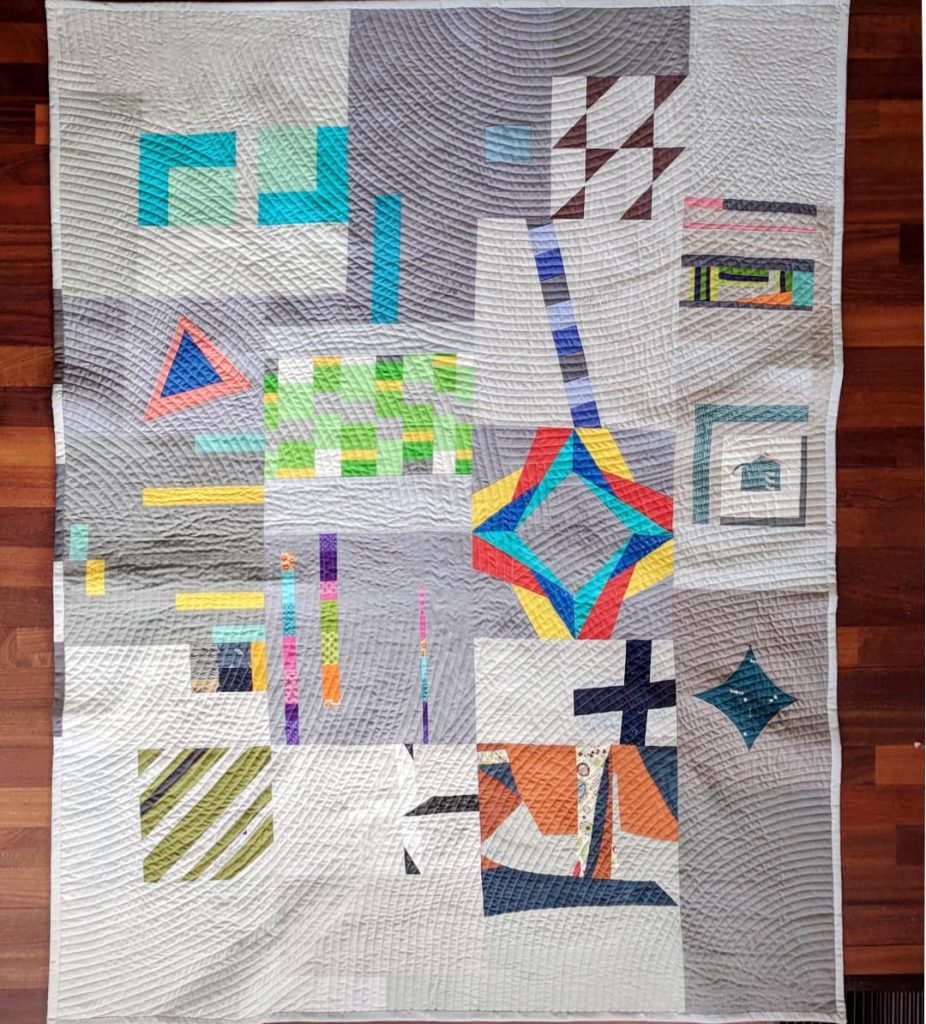 "Thank You, Madam President" side two, with blocks made by members of the Vermont Modern Quilt Guild. Source: https://www.instagram.com/p/Bcu1dBNF8Y8/?taken-by=anyabyam