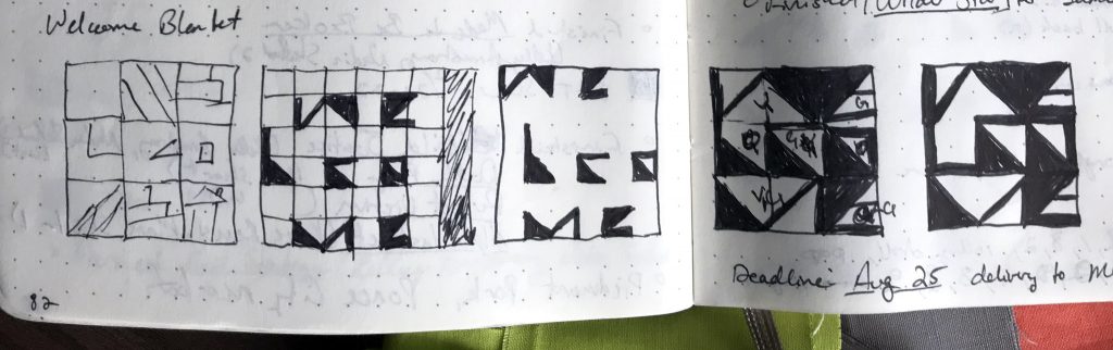 Sketches of the concept that became "Welcome"